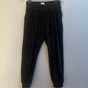 TNA Aritzia Black Velour Jogger Pants XS